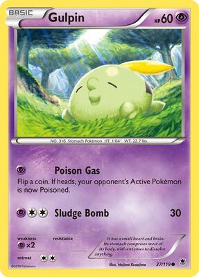 Gulpin card from XY - Phantom Forces