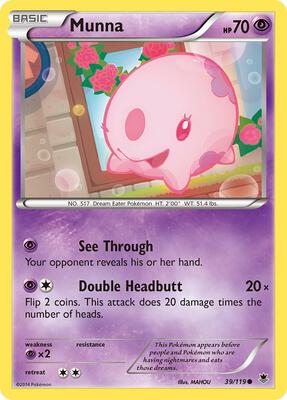 Munna card from XY - Phantom Forces