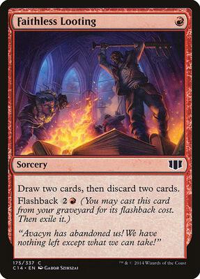 Faithless Looting card from Commander 2014
