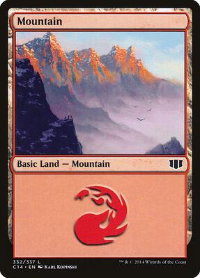 Mountain (332) card from Commander 2014