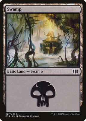 Swamp (327) card from Commander 2014