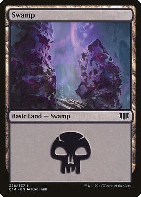 Swamp (328) card from Commander 2014