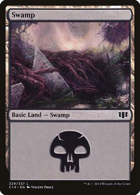 Swamp (329) card from Commander 2014