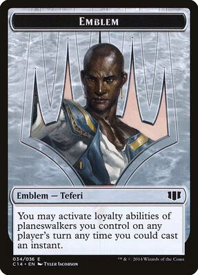 Emblem - Teferi, Temporal Archmage // Zombie (011) Double-Sided Token card from Commander 2014