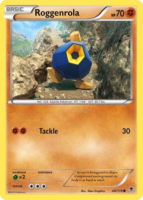 Roggenrola card from XY - Phantom Forces