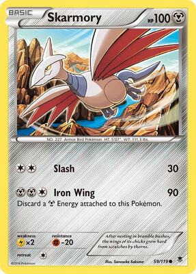 Skarmory card from XY - Phantom Forces
