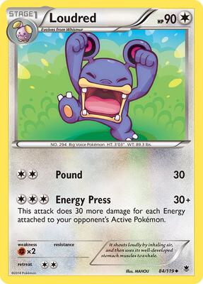 Loudred card from XY - Phantom Forces