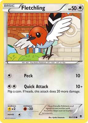 Fletchling card from XY - Phantom Forces