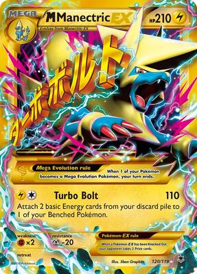M Manectric EX (120 Secret Rare) card from XY - Phantom Forces