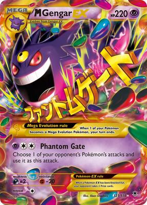 M Gengar EX (121 Secret Rare) card from XY - Phantom Forces