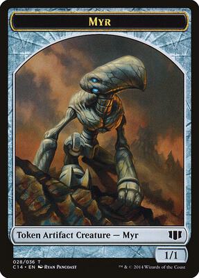 Myr // Pentavite Double-Sided Token card from Commander 2014