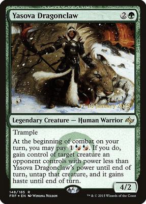 Yasova Dragonclaw card from Prerelease Cards