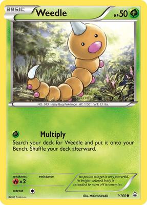 Weedle card from XY - Primal Clash