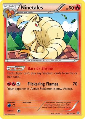 Ninetales card from XY - Primal Clash