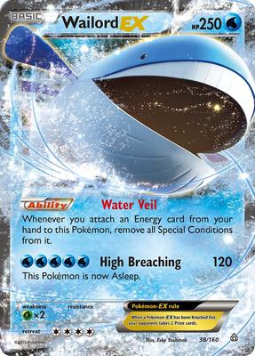 Wailord EX card from XY - Primal Clash