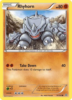 Rhyhorn card from XY - Primal Clash
