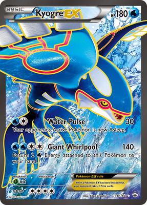 Kyogre EX (148 Full Art) card from XY - Primal Clash