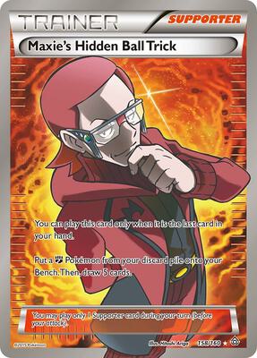 Maxie's Hidden Ball Trick (158 Full Art) card from XY - Primal Clash