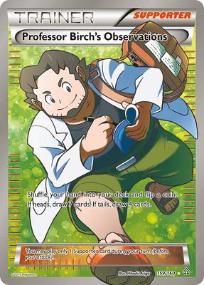 Professor Birch's Observations (159 Full Art) card from XY - Primal Clash