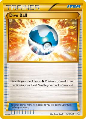 Dive Ball (161 Secret Rare) card from XY - Primal Clash