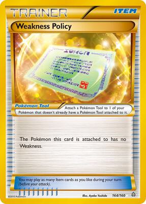 Weakness Policy (164 Secret Rare) card from XY - Primal Clash