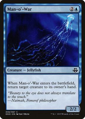 Man-o'-War card from Duel Decks: Elspeth vs. Kiora