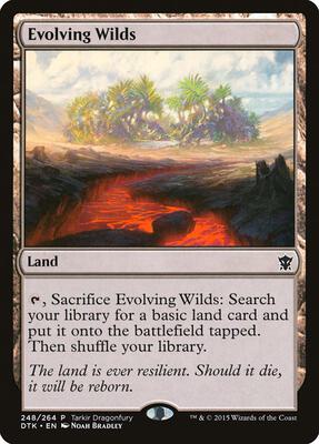 Evolving Wilds card from Tarkir Dragonfury Promos