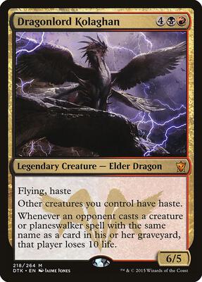 Dragonlord Kolaghan card from Dragons of Tarkir