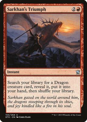 Sarkhan's Triumph card from Dragons of Tarkir