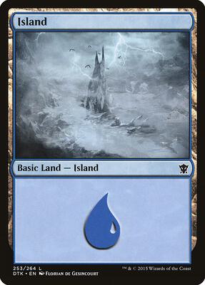 Island (253) card from Dragons of Tarkir
