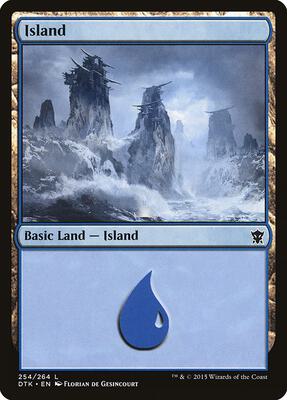 Island (254) card from Dragons of Tarkir