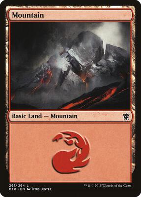 Mountain (261) card from Dragons of Tarkir