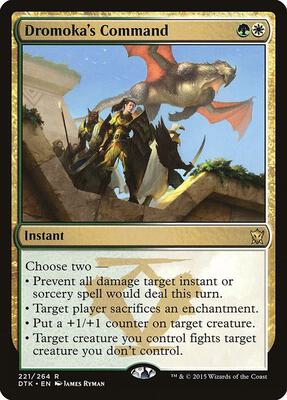 Dromoka's Command card from Dragons of Tarkir