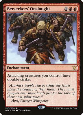 Berserkers' Onslaught card from Dragons of Tarkir