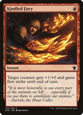 Kindled Fury card from Dragons of Tarkir