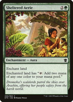Sheltered Aerie card from Dragons of Tarkir