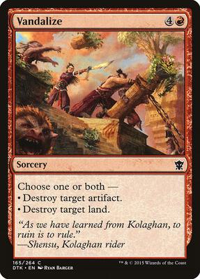 Vandalize card from Dragons of Tarkir