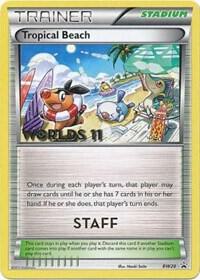 Tropical Beach - BW28 (Worlds 11) [Staff] card from Black and White Promos