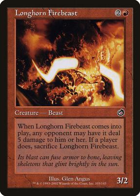 Longhorn Firebeast card from Torment