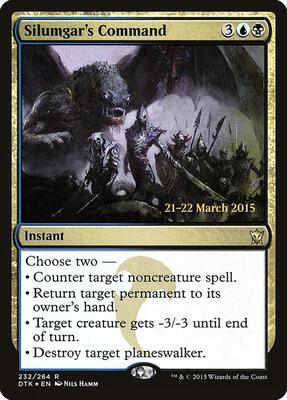 Silumgar's Command card from Prerelease Cards