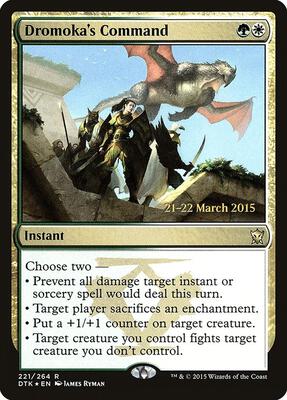 Dromoka's Command card from Prerelease Cards
