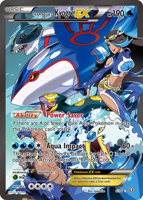 Team Aqua's Kyogre EX card from Double Crisis