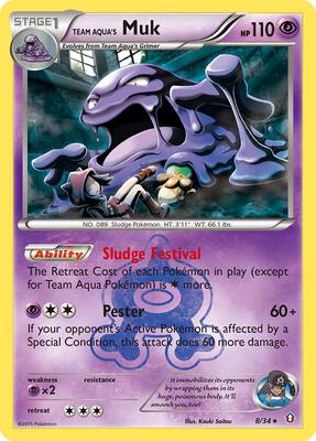 Team Aqua's Muk card from Double Crisis