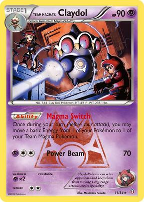 Team Magma's Claydol card from Double Crisis