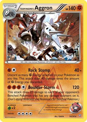 Team Magma's Aggron card from Double Crisis
