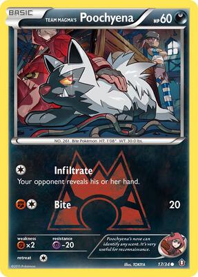 Team Magma's Poochyena card from Double Crisis