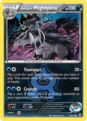 Team Aqua's Mightyena card from Double Crisis