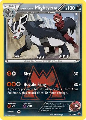 Team Magma's Mightyena card from Double Crisis
