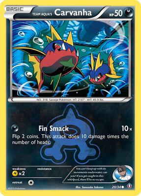 Team Aqua's Carvanha card from Double Crisis