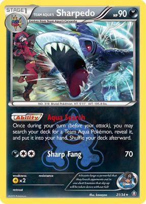 Team Aqua's Sharpedo card from Double Crisis